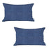 Set of 2 Blue Solid Lumbar Pillow Covers